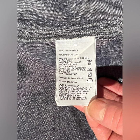 NAUTICA Men’s Blue chambray short sleeve shirt size L.‎ - Picture 10 of 12